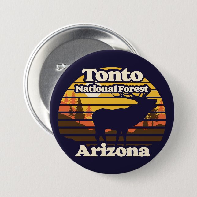 Badge Rond 7,6 Cm Tonto National Forest Arizona (Devant & derrière)