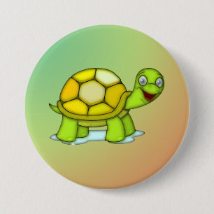 Badge Rond 7,6 Cm Tortue