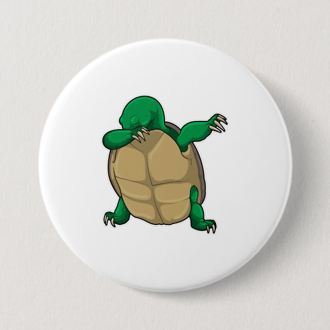 Badge Rond 7,6 Cm Tortue à Hip hop Dance Dab (Devant)