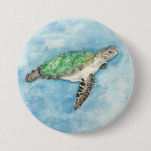 Badge Rond 7,6 Cm Tortue de mer