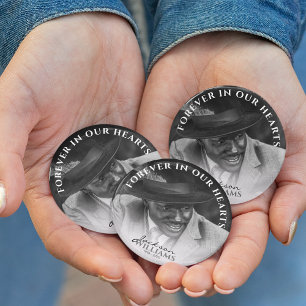 Badge Rond 7,6 Cm Toujours dans nos coeurs   Funérailles commémorati