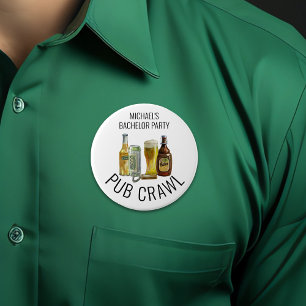 Badge Rond 7,6 Cm Tournée du Pub de Fête Bière Enterrement de Vie de