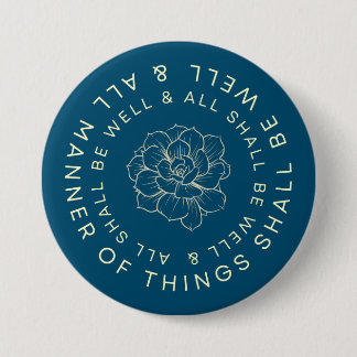Badge Rond 7,6 Cm Tout Va Bien - Bouton Fleur