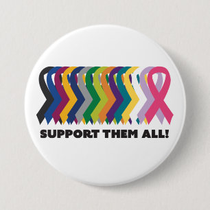 Badge Rond 7,6 Cm Toute la sensibilisation au cancer