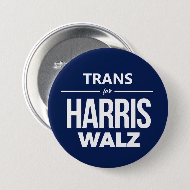 Badge Rond 7,6 Cm Trans pour Harris Walz (Devant & derrière)