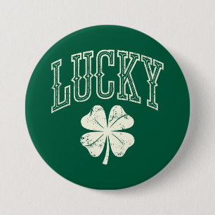 Badge Rond 7,6 Cm Trèfle Chanceux de la Saint-Patrick Vintage