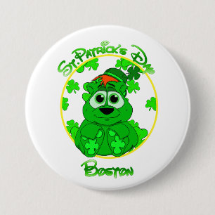 Badge Rond 7,6 Cm Trèfle de Lil d'exploit de Boston du jour de St