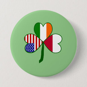 Badge Rond 7,6 Cm Trèfle Drapeau Polonais 