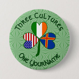 Badge Rond 7,6 Cm Trèfle personnalisé des îles Åland