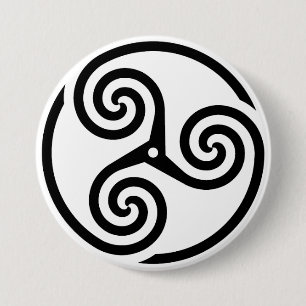 Badge Rond 7,6 Cm Triskelion