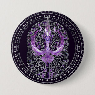 Badge Rond 7,6 Cm Trisula - Trident de Shiva