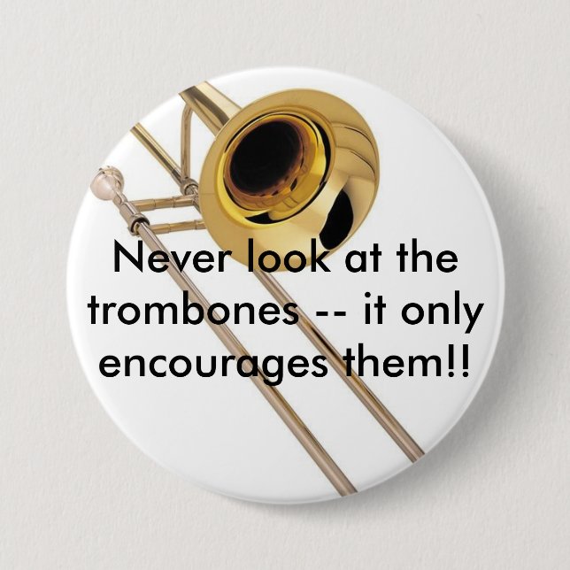 Badge Rond 7,6 Cm Trombone (Devant)