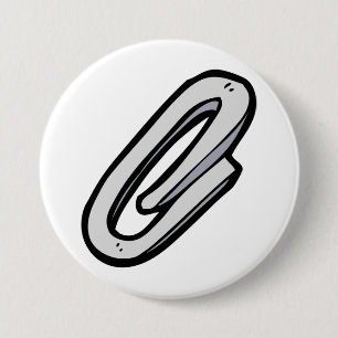 Badge Rond 7,6 Cm Trombone Pince à Papier Argent Papeterie et Fourni