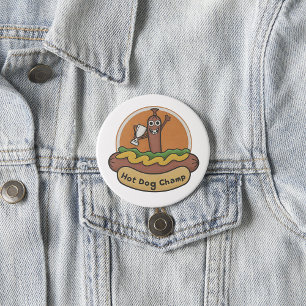 Badge Rond 7,6 Cm Trophée Wiener Champ de Hot Dog Mignon Foodie
