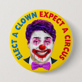 Badge Rond 7,6 Cm Trudeau visage clown, élire un clown attendre un c