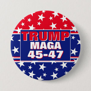 BADGE ROND 7,6 CM TRUMP 45-47 MAGA