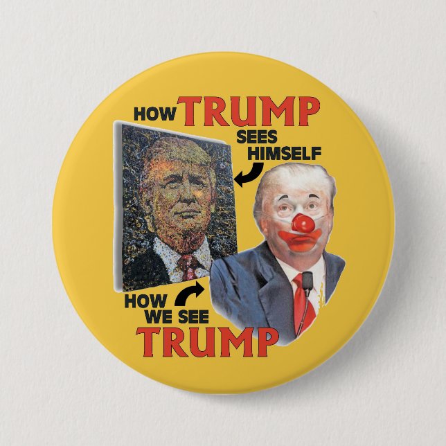 Badge Rond 7,6 Cm Trump clown (Devant)