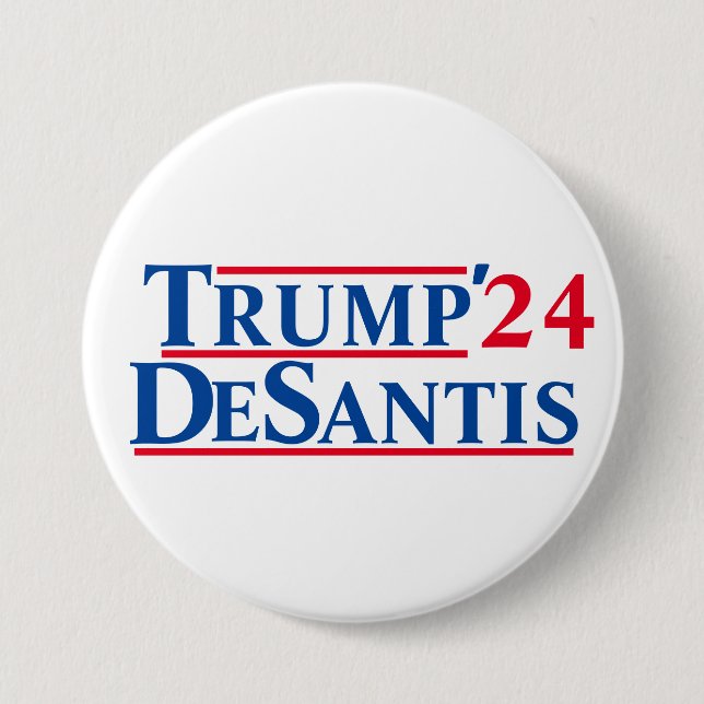 Badge Rond 7,6 Cm Trump / DeSantis '24 (Devant)