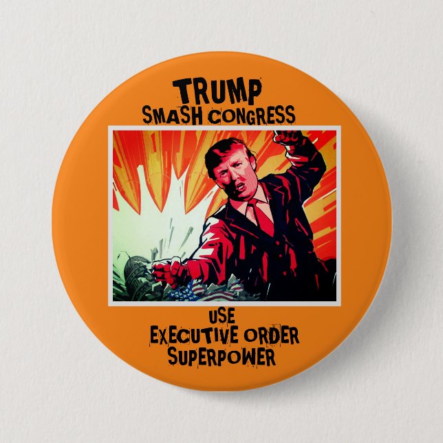 Badge Rond 7,6 Cm Trump et le Congrès (Devant)