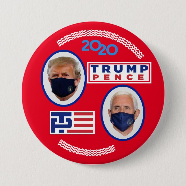Badge Rond 7,6 Cm Trump / Pence covid-2020 (Devant)