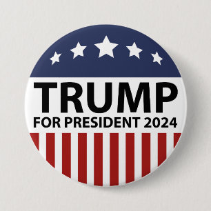Badge Rond 7,6 Cm Trump pour le président 2024