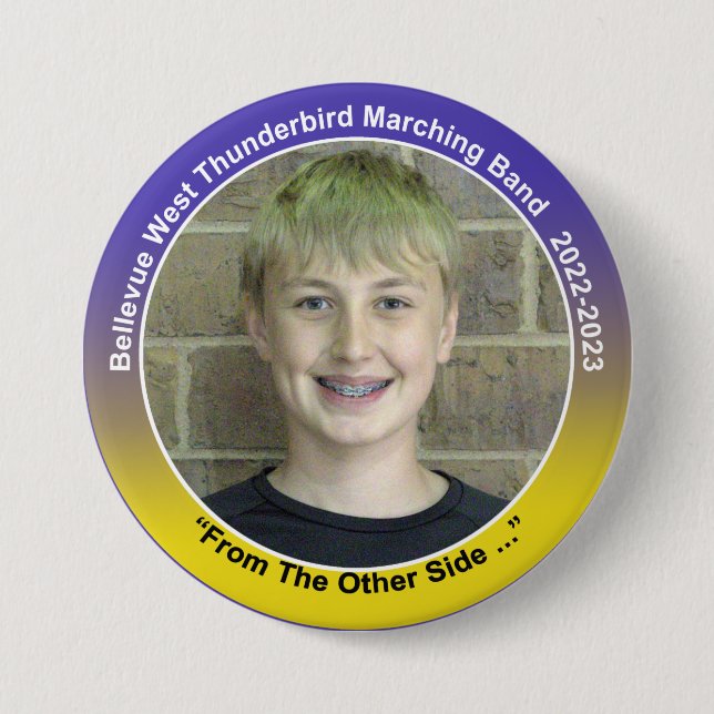 Badge Rond 7,6 Cm Trumpet Brett 9 (Devant)