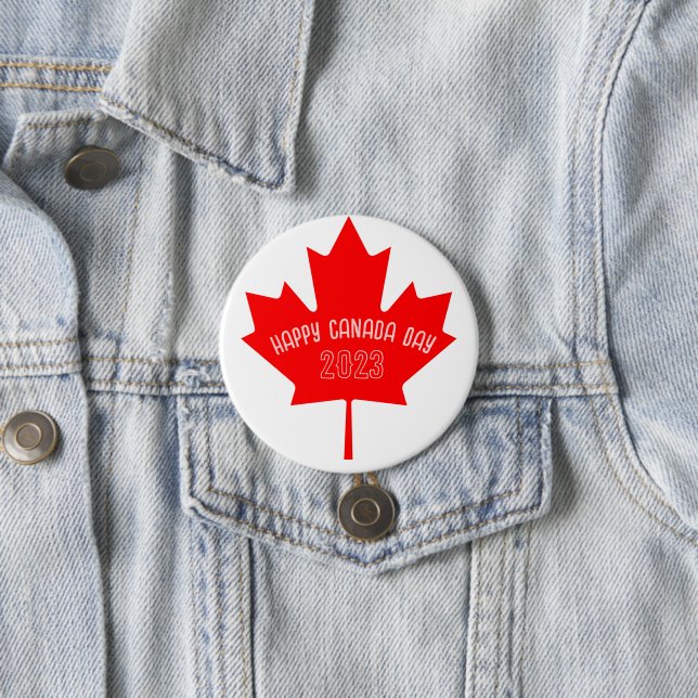 Badge Rond 7,6 Cm Tshirt de la fête du Canada 2023 (En situation)