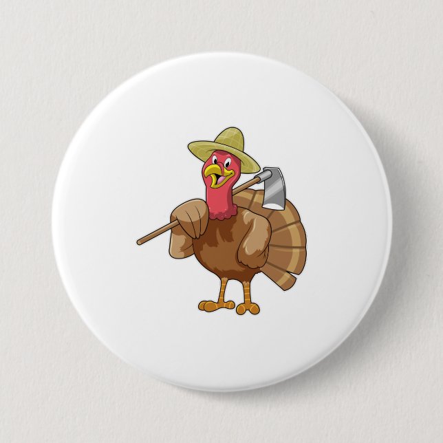 Badge Rond 7,6 Cm Turkey as Farmer (Devant)