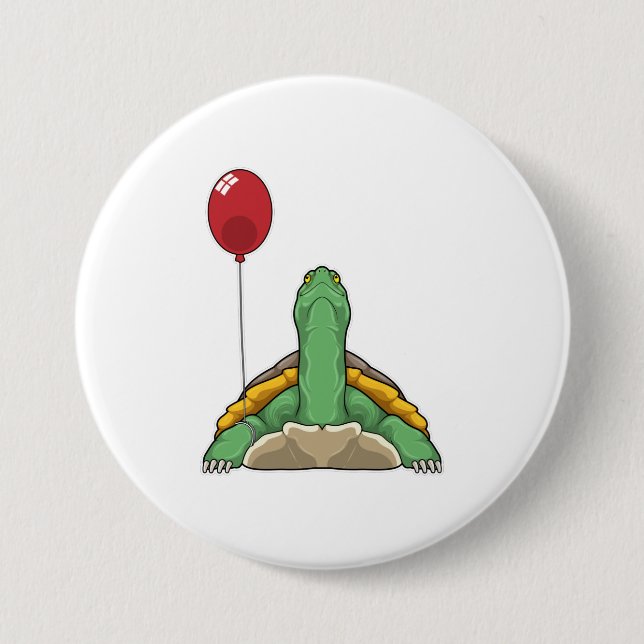 Badge Rond 7,6 Cm Turtle Balloon (Devant)