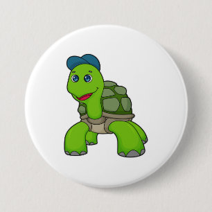 Badge Rond 7,6 Cm Turtle Cap