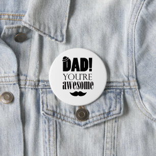 Badge Rond 7,6 Cm Typographie minimaliste pour la fête des pères !