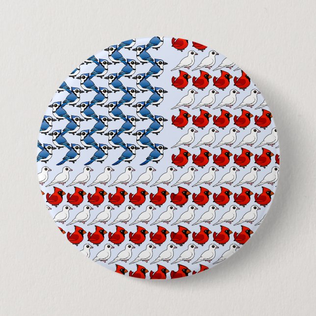 Badge Rond 7,6 Cm U.S. Drapeau des oiseaux (Devant)