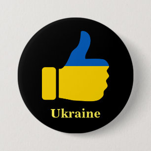 Badge Rond 7,6 Cm Ukraine, Poussons-Nous,