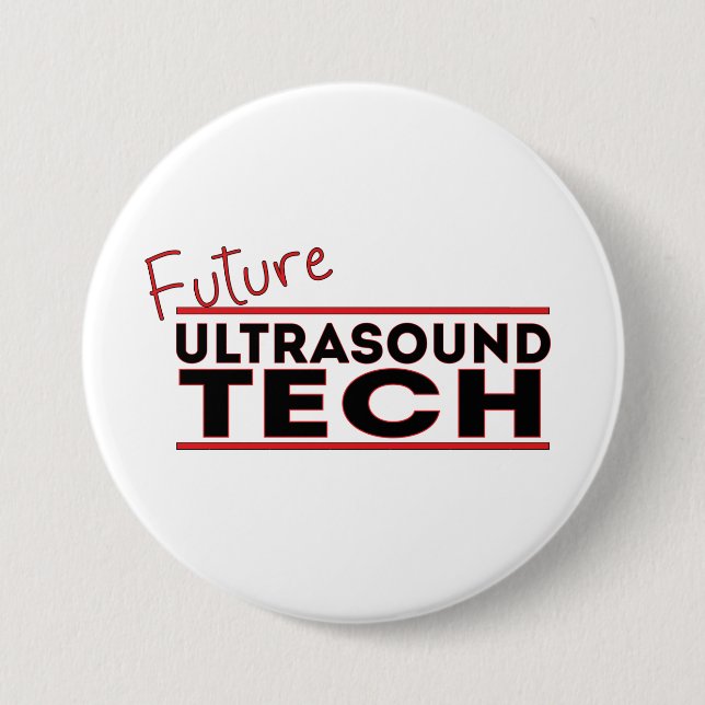 Badge Rond 7,6 Cm Ultrasound Tech (Devant)