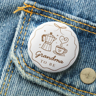 Badge Rond 7,6 Cm Un Bébé Rustique Est En Train De Brûler Du Café Gr