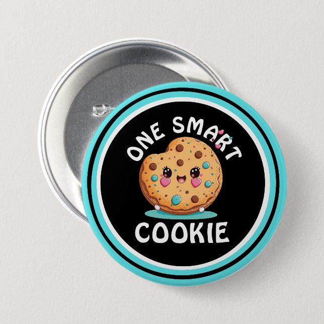 Badge Rond 7,6 Cm Un cookie intelligent (Devant & derrière)