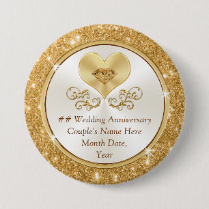 Badge Rond 7,6 Cm Un parti célébrant l'anniversaire d'or à bas prix