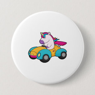 Badge Rond 7,6 Cm Unicorn Car