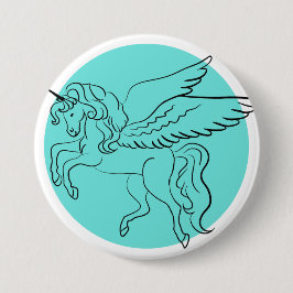 Badge Rond 7,6 Cm Unicorne
