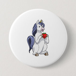 Badge Rond 7,6 Cm Unicorne aux fruits de fraise