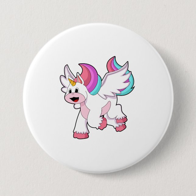 Badge Rond 7,6 Cm Unicorne avec Wing.PNG (Devant)