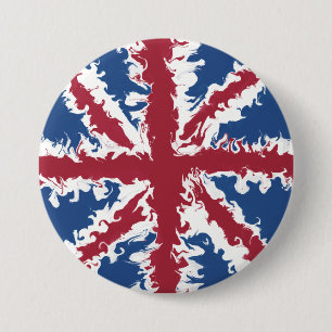 Badge Rond 7,6 Cm Union Jack Liquid Art
