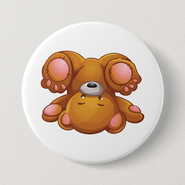 Badge Rond 7,6 Cm Upside Down Teddy Bear (Devant)
