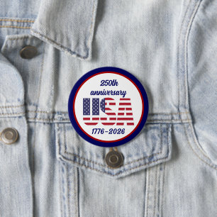 Badge Rond 7,6 Cm USA 250e anniversaire Semiquincentennial 1776–2026