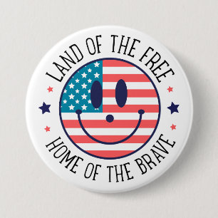 Badge Rond 7,6 Cm USA Patriotique 