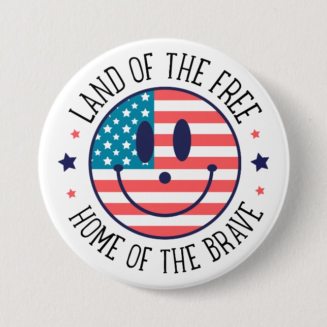 Badge Rond 7,6 Cm USA Patriotique (Devant)