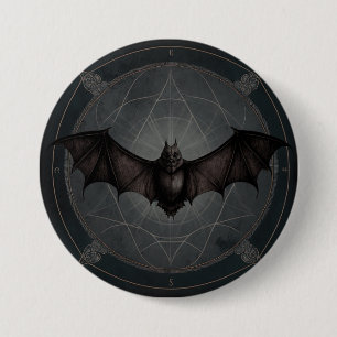 Badge Rond 7,6 Cm Vampire Bat Gothic Dark, Ai Generated Design