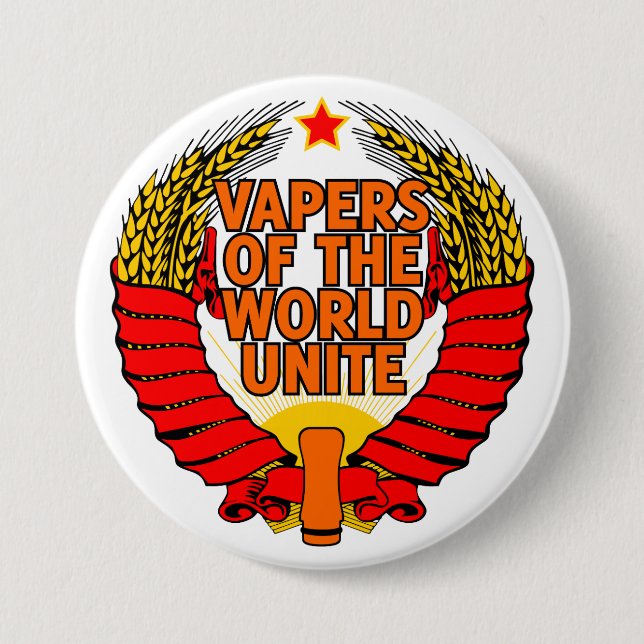 Badge Rond 7,6 Cm Vapers du monde unissent (Devant)