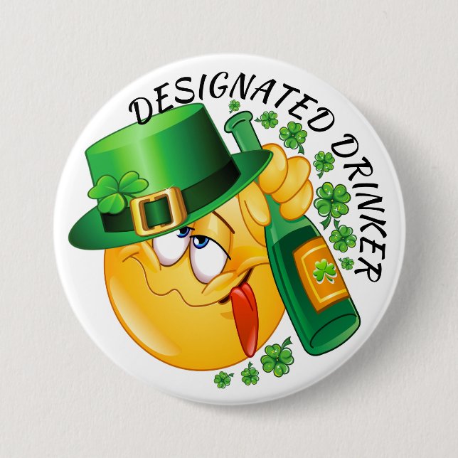 Badge Rond 7,6 Cm VENTE Consommateur désigné Saint-Patrick (Devant)