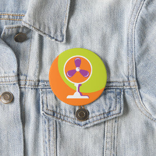 Badge Rond 7,6 Cm Ventilateur électrique rétro coloré Summer Pop Art